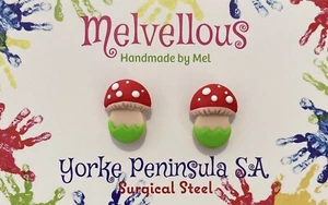 mushroom studs Melvellous earrings - Picture 1 of 2