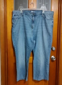 Old Navy Men's Blue Jeans Size 48X27 straight Distressed Light Wash Classic - Picture 1 of 16