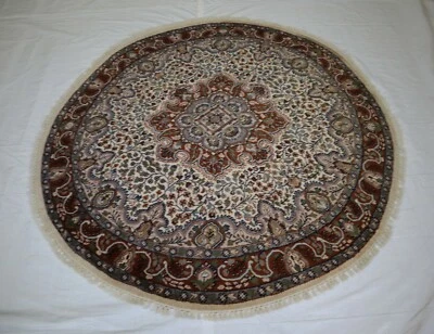 6'0" x 6'0" ft. Round Rug, Hand Knotted Wool Rugs, Round Carpet, Area Round Rug - Image 1 of 4