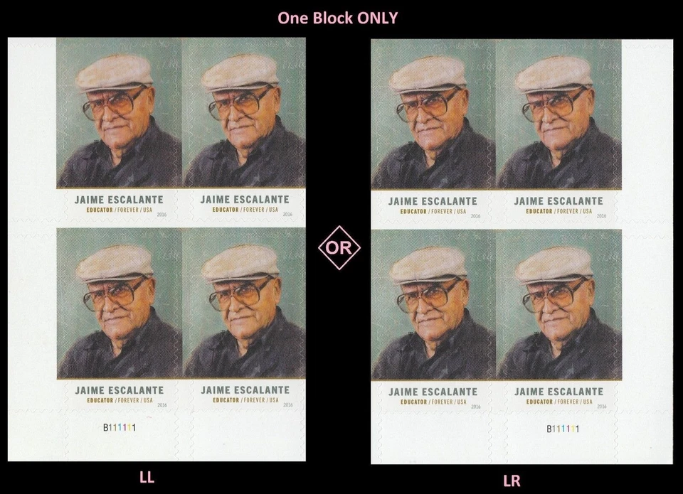 US #5100 MNH Plate Block 2016 Jaime Escalante Stand and Deliver [B1111] - Image 1 of 1