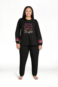 Conjunto de regalo de pijama de felpa francesa Joyspun de 2 piezas para mujer talla grande 2X (18W-20W) - Imagen 1 de 5