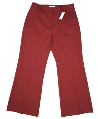 Pantalones acampanados Banana Republic tiro alto pierna ancha mezcla de lana borgoña para mujer 14 Foto 1 de 4