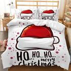 Weihnachtsmütze rot weiß Quilt Bettbezug Set Kissenbezug weiche Bettwäsche