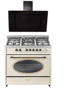 Gurari GCH E 914 Cr R Retro Gas Elektro Standherd+Dunstabzugshaube 90 cm - Bild 1 von 9