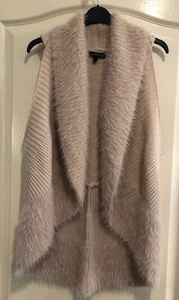 Gordon Smith Size L Pale Pink Fluffy Trim Knit Warm Vest GUC Fits Size 14 - Picture 1 of 9