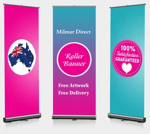 PERSONALIZED Roller Banner/Roll up/Pull up/Pop up banner Kit Outdoor Indoor - Picture 1 of 3