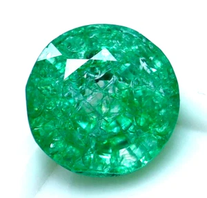 Piedra de mayo de corte redondo natural certificada de 5,10 quilates verde esmeralda piedra preciosa suelta rara - Imagen 1 de 6