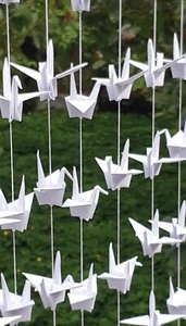Grúa de papel blanco 10 piezas origami 3d envergadura 95 mm suelta o guirnalda - reciclada - Imagen 1 de 3