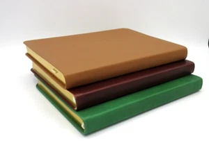 Journal 9" Leather Softcover Graphic Image 224 UNLINED Pages NEW $105 TAN - Picture 1 of 9