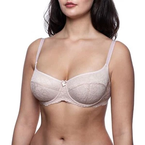 Push Up Bandeau Bra Lace Balconette Plus Size Sexy Pushup with Support Padded - Picture 1 of 37