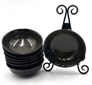 7 ciotole frutta/dessert/salsa francescane Madeira (USA) 5 1/4" marrone verde oliva - Foto 1 di 8