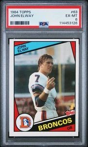 John Elway Rookie RC 1984 Topps #63 PSA 6 como nuevo Denver Broncos Hof - Imagen 1 de 2