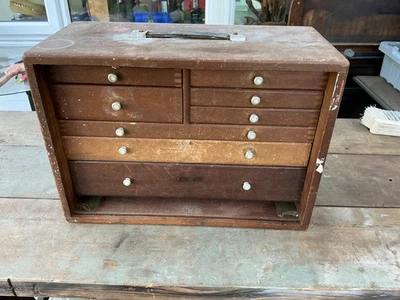 Union solid wood Engineers tool chest, solid but needs some renovation - Image 1 of 4