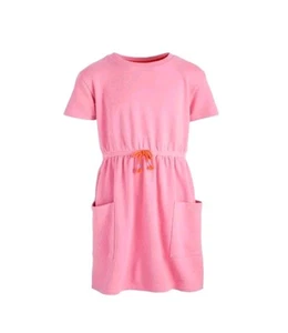 Epic Threads French Terry Dress Girls xs 5/6 Pop Pink Drawstring Waist Pullover - Picture 1 of 3