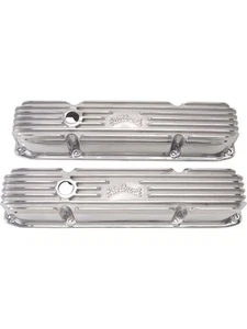 Edelbrock Valve Covers Classic Series Stock Finned Logo For Chrysler BB P (4192) - Picture 1 of 12