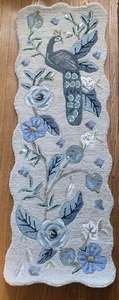 Rifle Paper Co x Loloi Silhouette 5ft Runner Flowers 1’8”x5’0” Peacock Cream - Picture 1 of 7