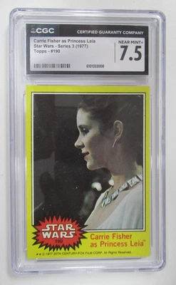1977 Topps Star Wars Carrie Fisher As Princess Leia #190 CGC 7.5 - Image 1 of 3