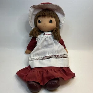 Vintage 11 Zoll Kamar Amanda Plüschpuppe Amanda Stoffpuppe im roten Kleid - Bild 1 von 5
