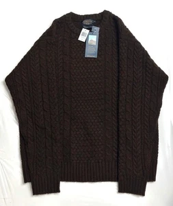 $179 PENDDLETON Men's Shetland Fisherman Pullover Sweater 100% Wool XL Brown NWT - Picture 1 of 6