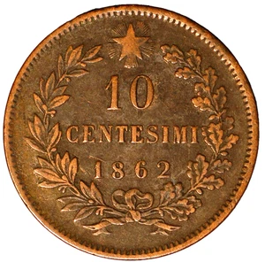 1862 10 Centesimi Italy KM# 11.2 - Picture 1 of 2