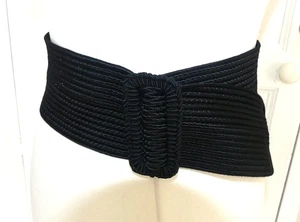 HOBBS 9cm Wide Totally Adjustable Black Woven Belt Size M - Picture 1 of 4