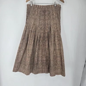Gonna A-line midi Peruvian Connection 100% cotone Pima marrone donna taglia 14 - Foto 1 di 7