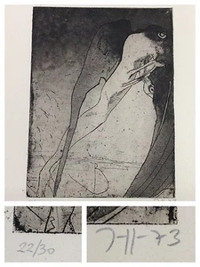 Horst Janssen : original RADIERUNG handsigniert nummeriert 22/30 1973 - Bild 1 von 1