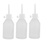 Plastic Squeeze Mouth Sewing Machine Oil Bottle Clear White 100ml Capacity 3pcs