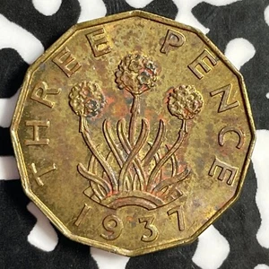 1937 Great Britain 3 Pence Threepence Lot#E1895 Beautiful Detail, Reverse Spot - Picture 1 of 2