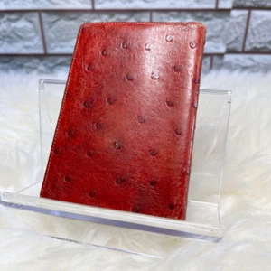 HERMES Ostrich Agenda Planner Cover Memo Pad Red T Stamp Luxury - Picture 1 of 10