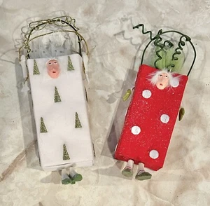 2 Dept 56 Christmas Krinkles Patience Brewster christmas box people ornaments - Picture 1 of 3