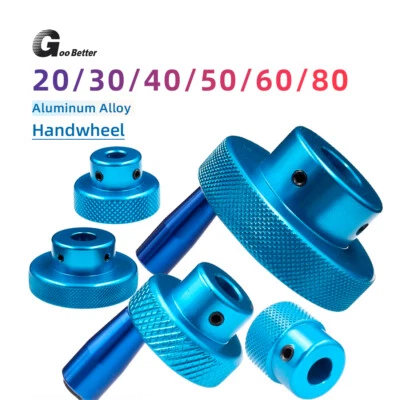 Aluminum Hand Wheel 20/30/40/50/60/80mm Diameter for Lathes Milling Machine Blue - Image 1 of 4