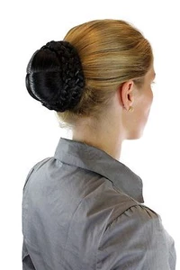Hair Piece Braided Braid Bun Costume Traditional Braun Medium Brown N796-6 - Picture 1 of 4