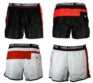 KARL LAGERFELD BEACHWEAR Herren Badehose Badeshorts Schwarz oder Weiß L-XL - Bild 1 von 9