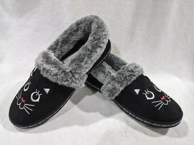Skechers Bobs Women's Too Cozy Meow Pajamas Black Slippers-Size 6.5/7/8/9/10 NWB - Image 1 of 4