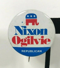 Vintage Nixon Ogilvie 1972 Presidential Campaign Button Pin