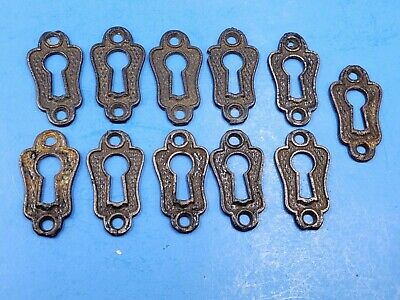 Keyhole Lock Escutcheon Plate Cast Iron Steampunk Vintage Skeleton Key Embosed • 12.95$