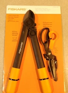 Fiskars Lopper & Garden Shear Tree Branch Twig Pruner Scissors Set New - Picture 1 of 5