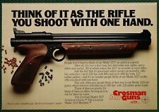 Crosman Model 1377 Air Pistol BB's Pellets Vintage Print Ad 1980