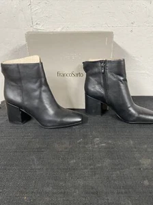 Franco Sarto Womens Tina Black Leather Boots 10 Medium - Picture 1 of 14
