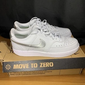 Nike Court Vision Low Womens Shoe Size 11 Men’s Size 9.5 Silver White DH3158-002 - Picture 1 of 9