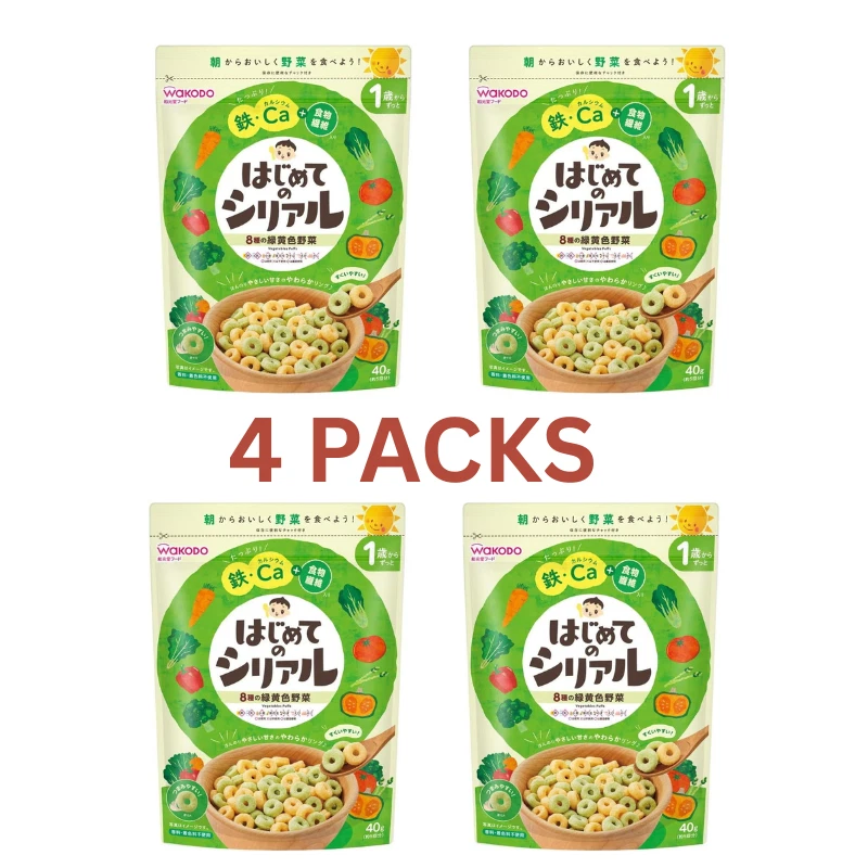 Wakodo Primeiro Cereal 8 Vegetais Verdes e Amarelos 40g – Comida Japonesa para Bebês 5m+ - Imagem 1 de 1