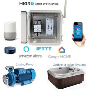 Temporizador de bomba de piscina WiFi inteligente, controlador inalámbrico de alta resistencia para exteriores de 120 VCA Alexa - Imagen 1 de 7