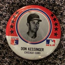 1969 MLB DON KESSINGER CHICAGO CUBS LARGE 3 1/2 PIN BUTTON ORIGINAL BASEBALL