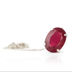 7.0 Carat 14k Solid Gold Necklace w/ Natural Oval Ruby July Birthstone 14-24" L - Picture 1 of 17