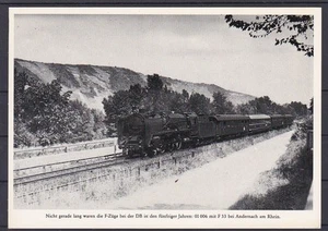 Eisenbahn Motivkarte Dampflok vor Personenzug Andernach am Rhein 50er Jahre - Bild 1 von 2