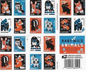US Baby Wild Animals Forever Stamp Scott #6013-6022 - Picture 1 of 1