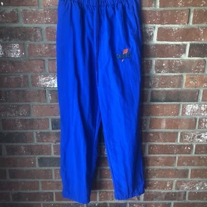 Vintage 80's Gatorade Thirst Quencher Unlined Nylon Blue Pants Size Small Y2K - Picture 1 of 12