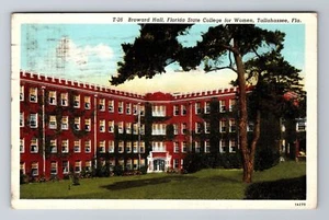 Tallahassee FL-Florida, Broward Hall, antica, cartolina ricordo d'epoca c1940 - Foto 1 di 2