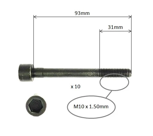 CYLINDER HEAD BOLT SET FOR NISSAN PULSAR N16 N16E 1.8L QG18DE QG18 7/03-1/06  - Image 1 of 1